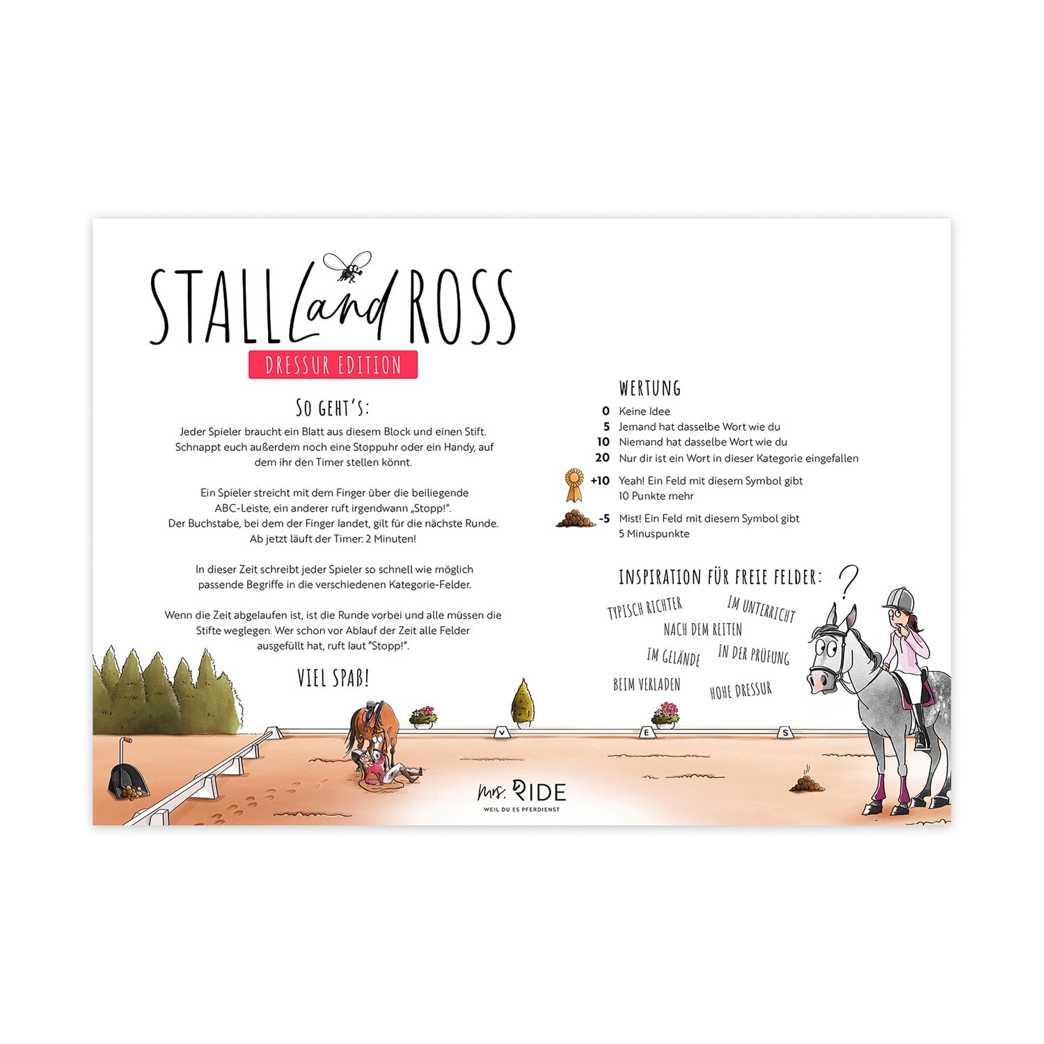 mrs. RIDE Spielblock Stall - Land - Ross, Dressur Edition &ndash; Ansicht 6