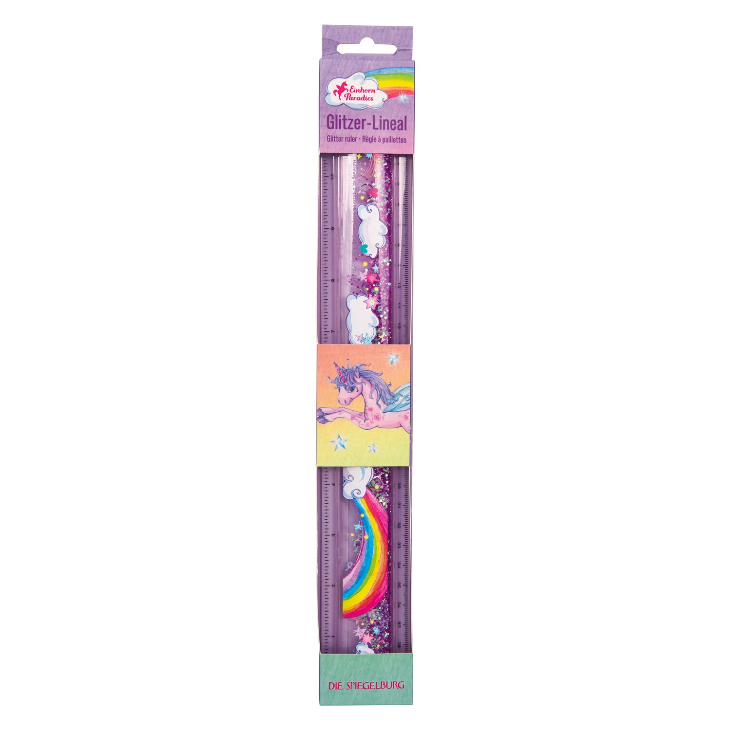 DIE SPIEGELBURG Glitzer-Lineal Einhorn Paradies &ndash; Ansicht 2