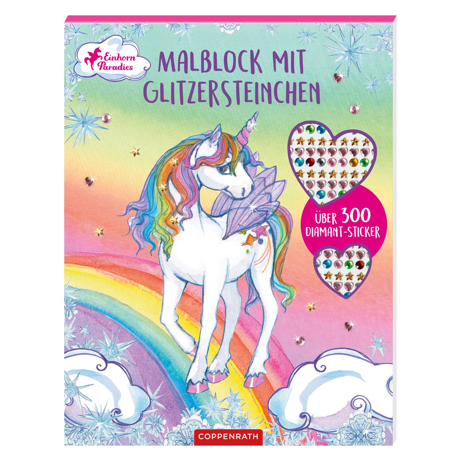 COPPENRATH Malblock mit Glitzersteinen Einhorn-Paradies &ndash; Ansicht 1