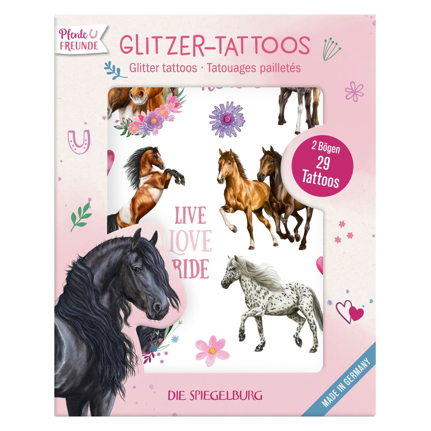 DIE SPIEGELBURG Glitzer-Tattoos Pferdefreunde &ndash; Ansicht 1