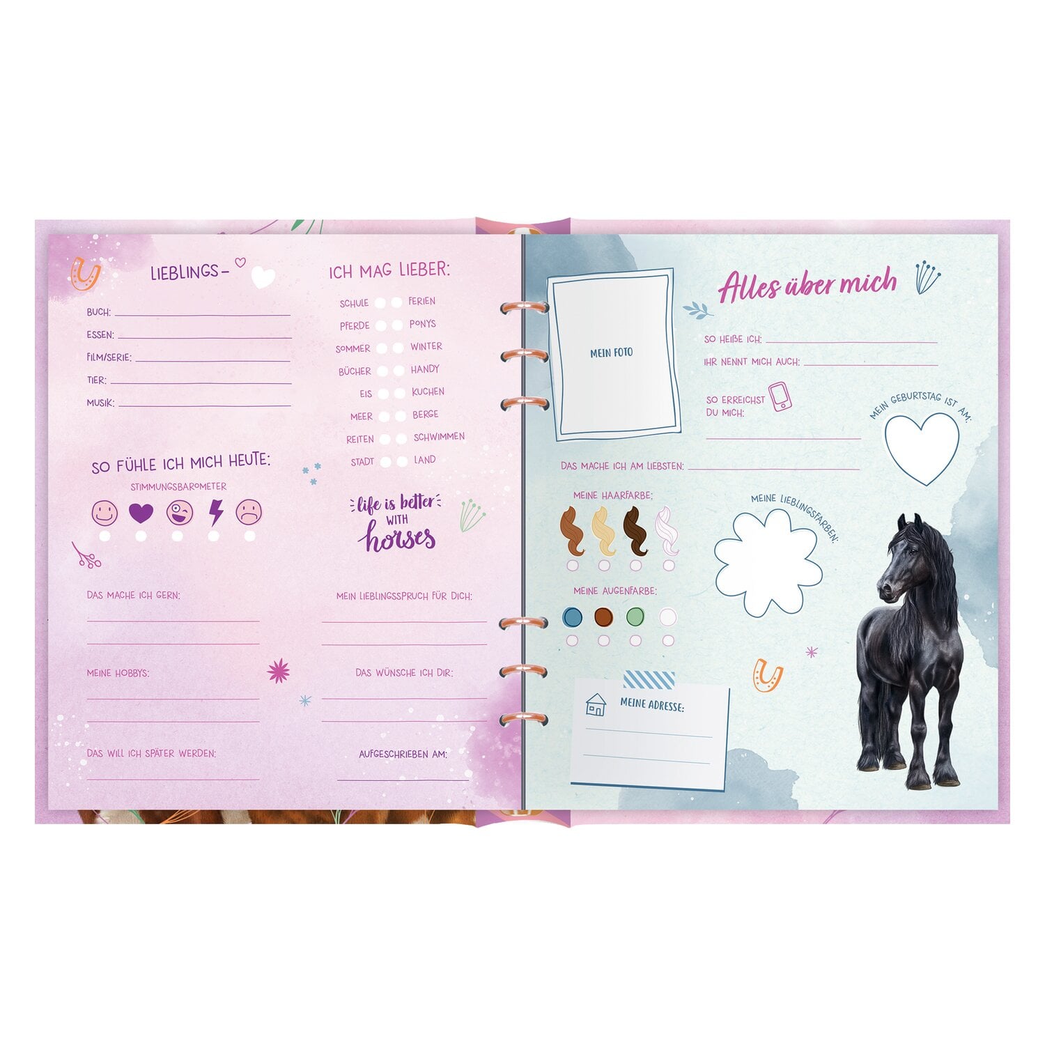 Freundebuch Pferdefreunde mit Glitzerpatch, COPPENRATH &ndash; Ansicht 2