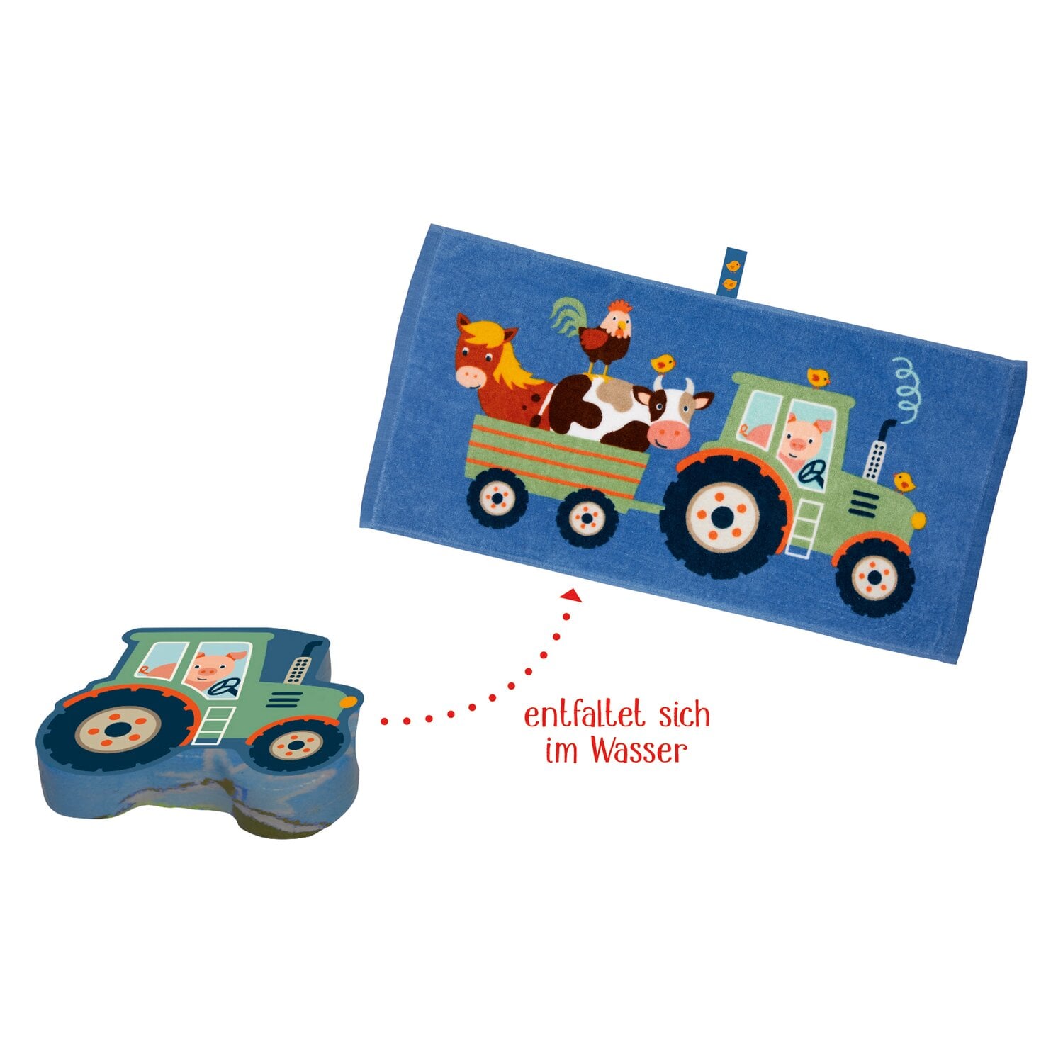 DIE SPIEGELBURG Zauberhandtuch Traktor Kleine Freunde &ndash; Ansicht 2