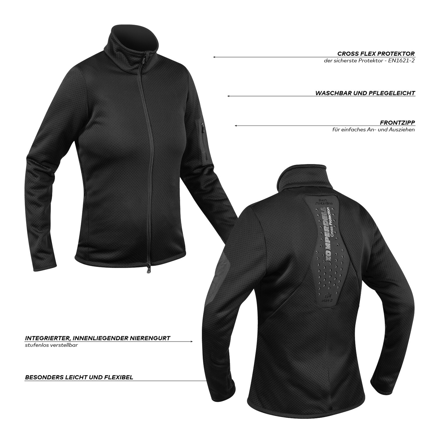 KOMPERDELL Rückenprotektor Full Zipp Sweater – Ansicht 4