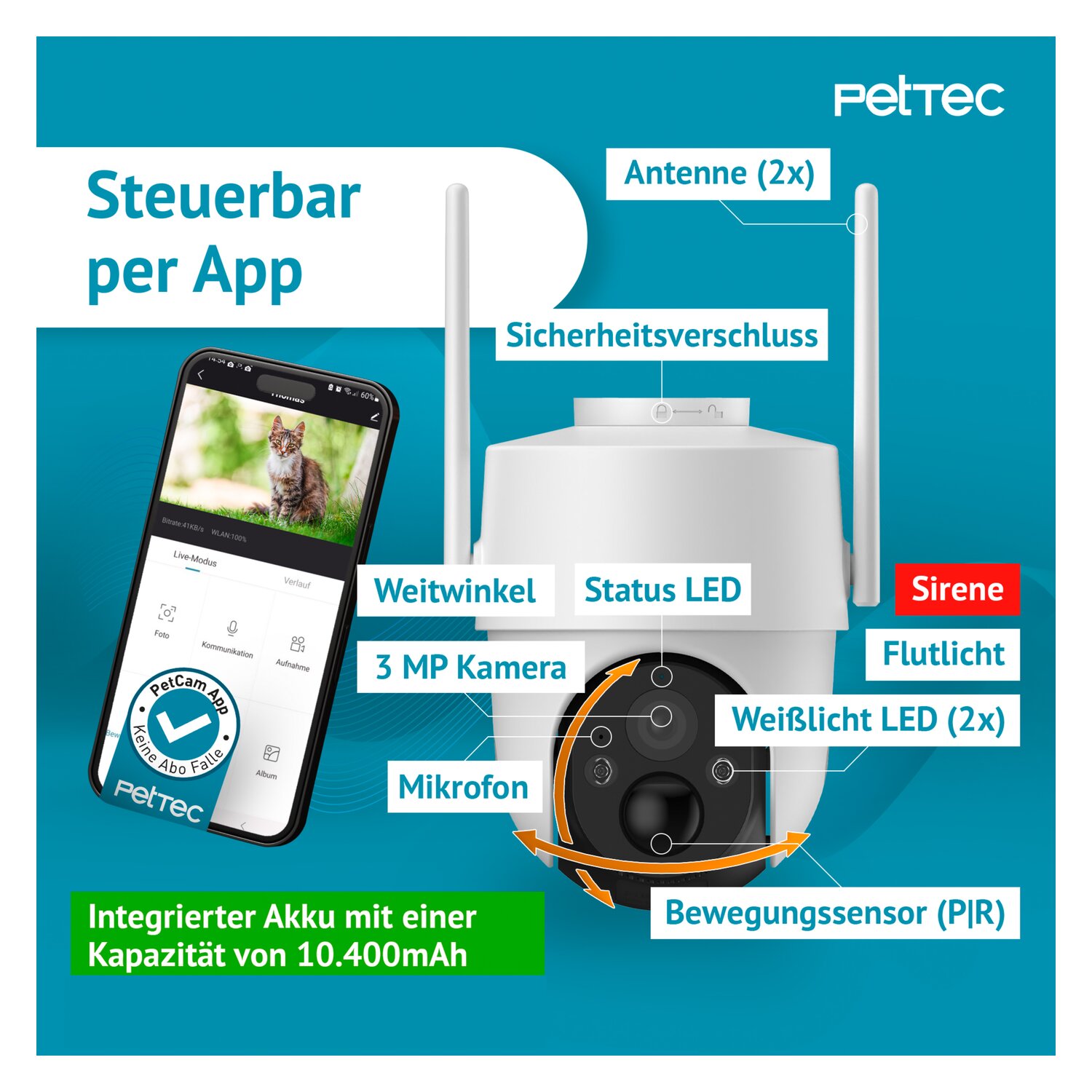 PetTec Überwachungskamera PetCam Free'n 360 – Ansicht 3