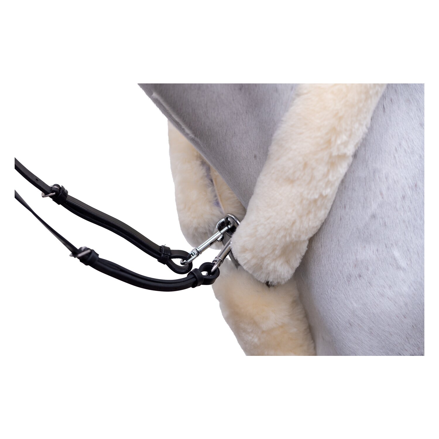 Horse-friends Lammfell-Vorderzeug und Hilfszügelschoner – Ansicht 2