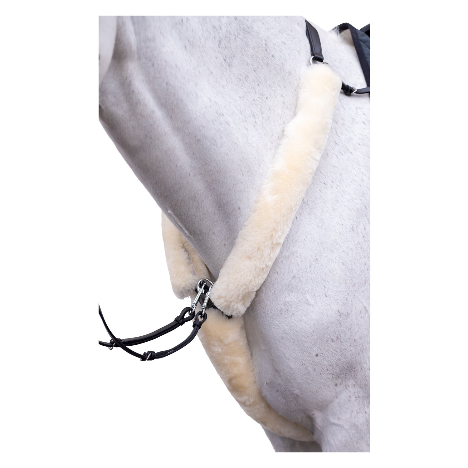 Horse-friends Lammfell-Vorderzeug und Hilfszügelschoner – Ansicht 1