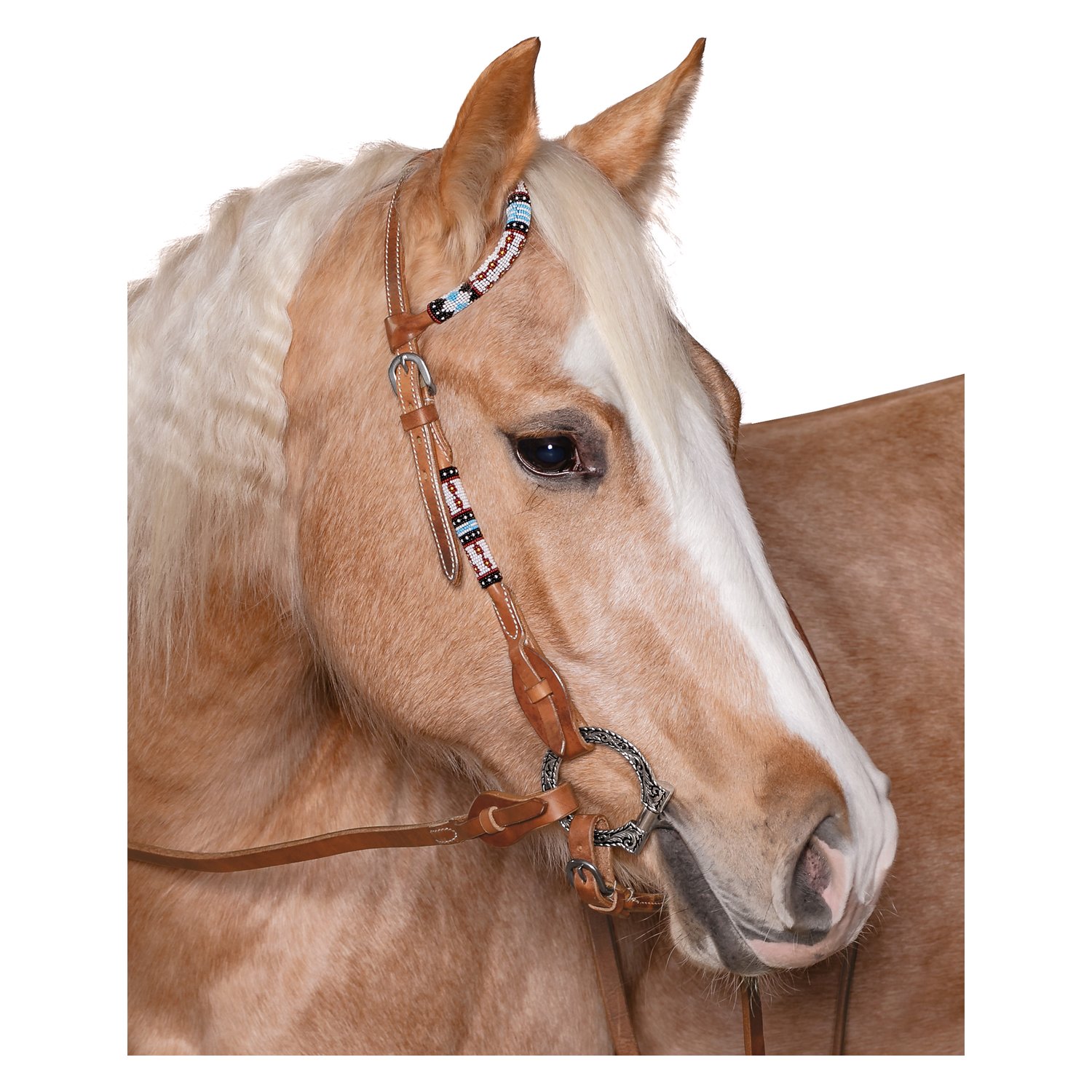 L-pro West Einohr-Westerntrense mit bunten Perlen – Ansicht 1