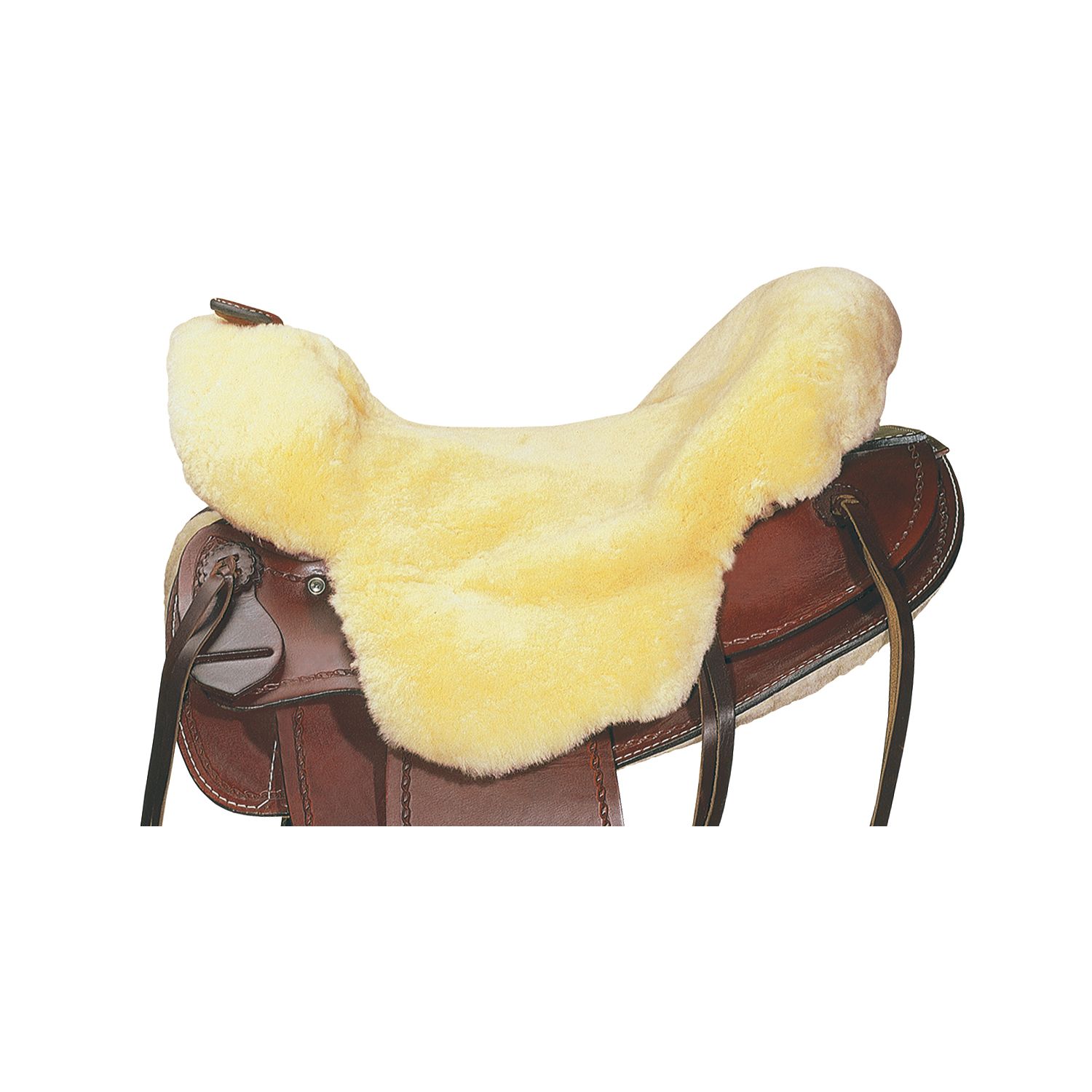 L-pro West Western-Lammfell-Sattelsitz – Ansicht 1