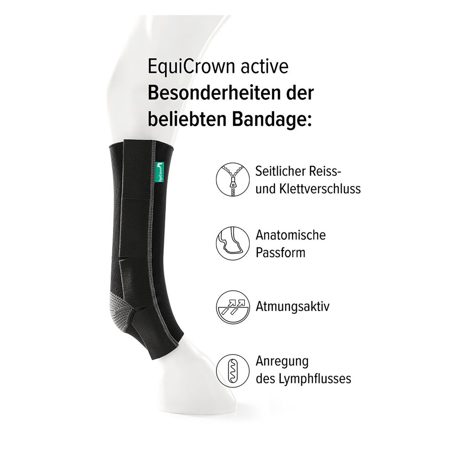 EquiCrown Kompressionsbandage EquiCrown active mit Reißverschluss &ndash; Ansicht 3