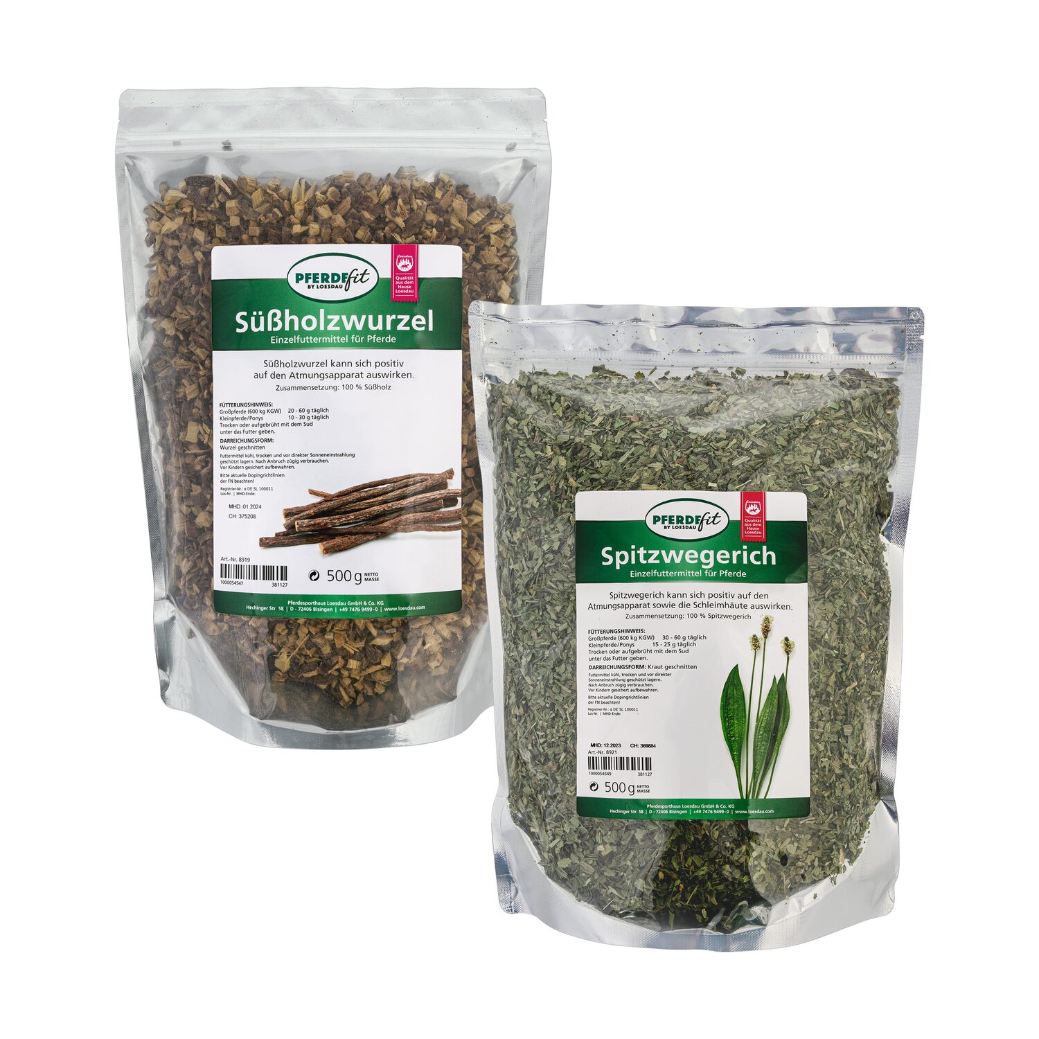 PFERDEfit by Loesdau Set Atemwege - Spitzwegerich und Süßholz – Ansicht 1