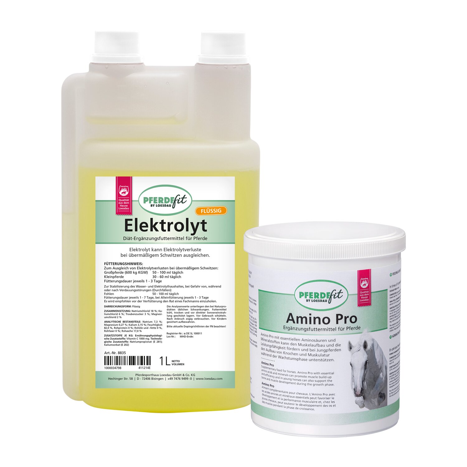 PFERDEfit by Loesdau Set Leistung I - Elektrolyt flüssig und Amino Pro – Ansicht 1