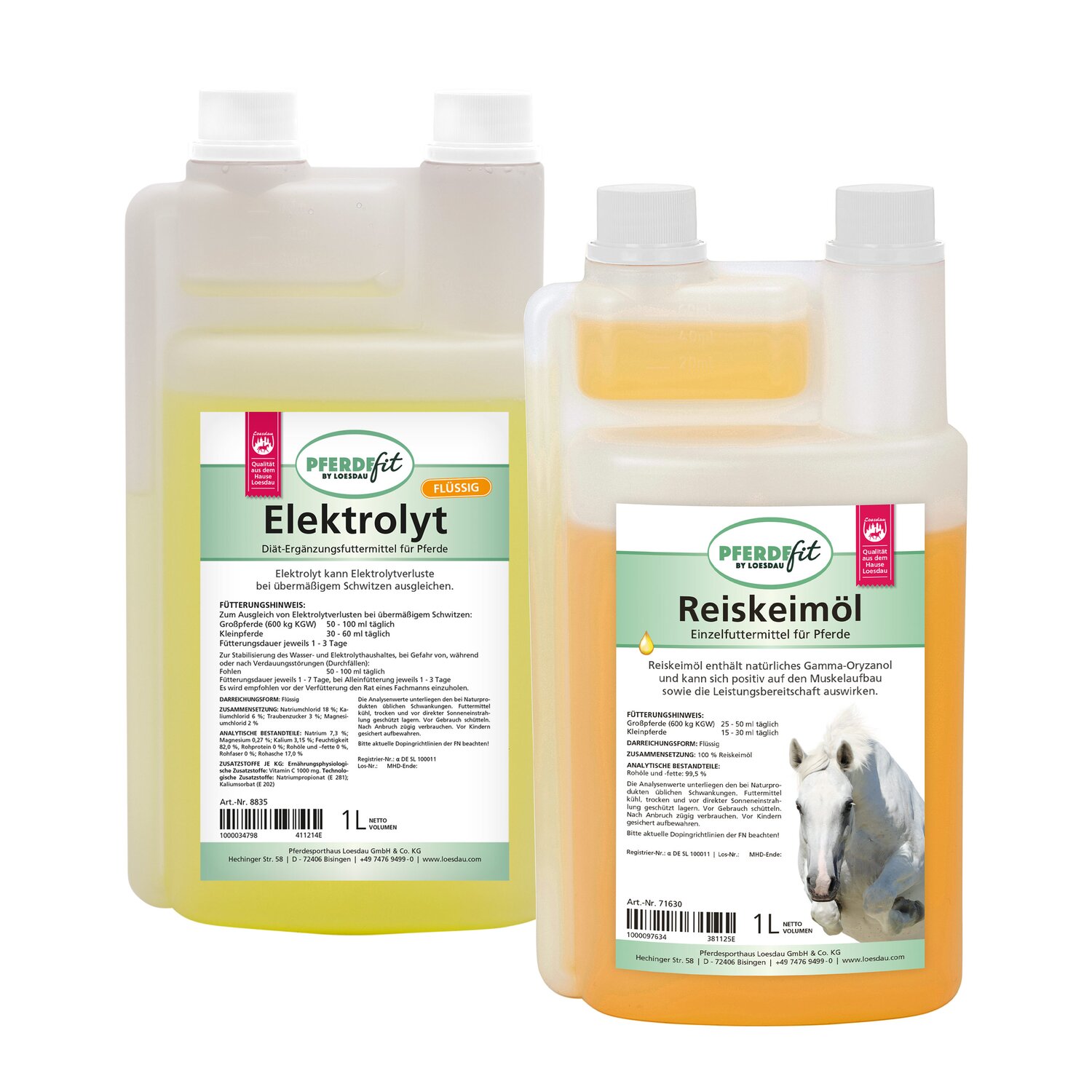 PFERDEfit by Loesdau Set Leistung II - Reiskeimöl und Elektrolyt – Ansicht 1