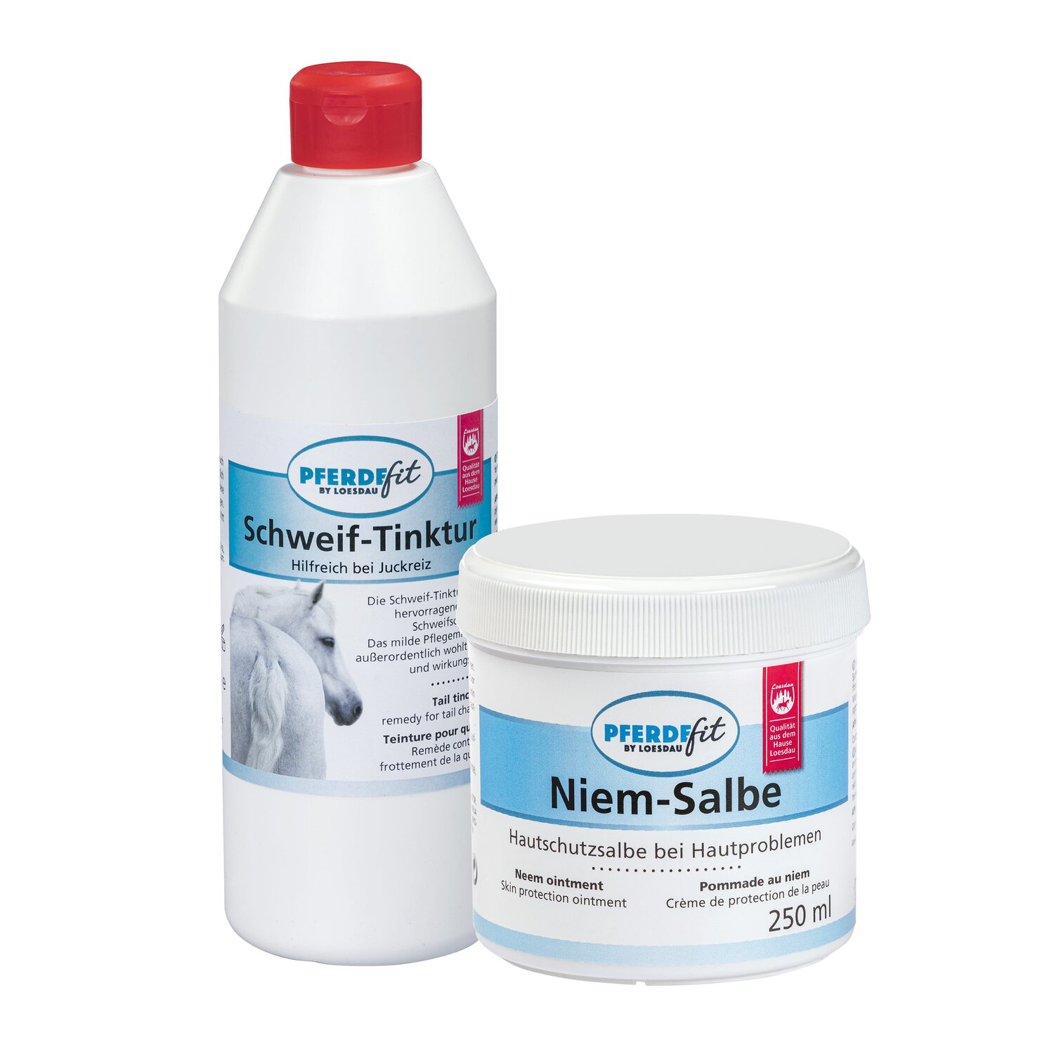 PFERDEfit by Loesdau Set Haut - Schweif-Tinktur und Niem-Salbe – Ansicht 1