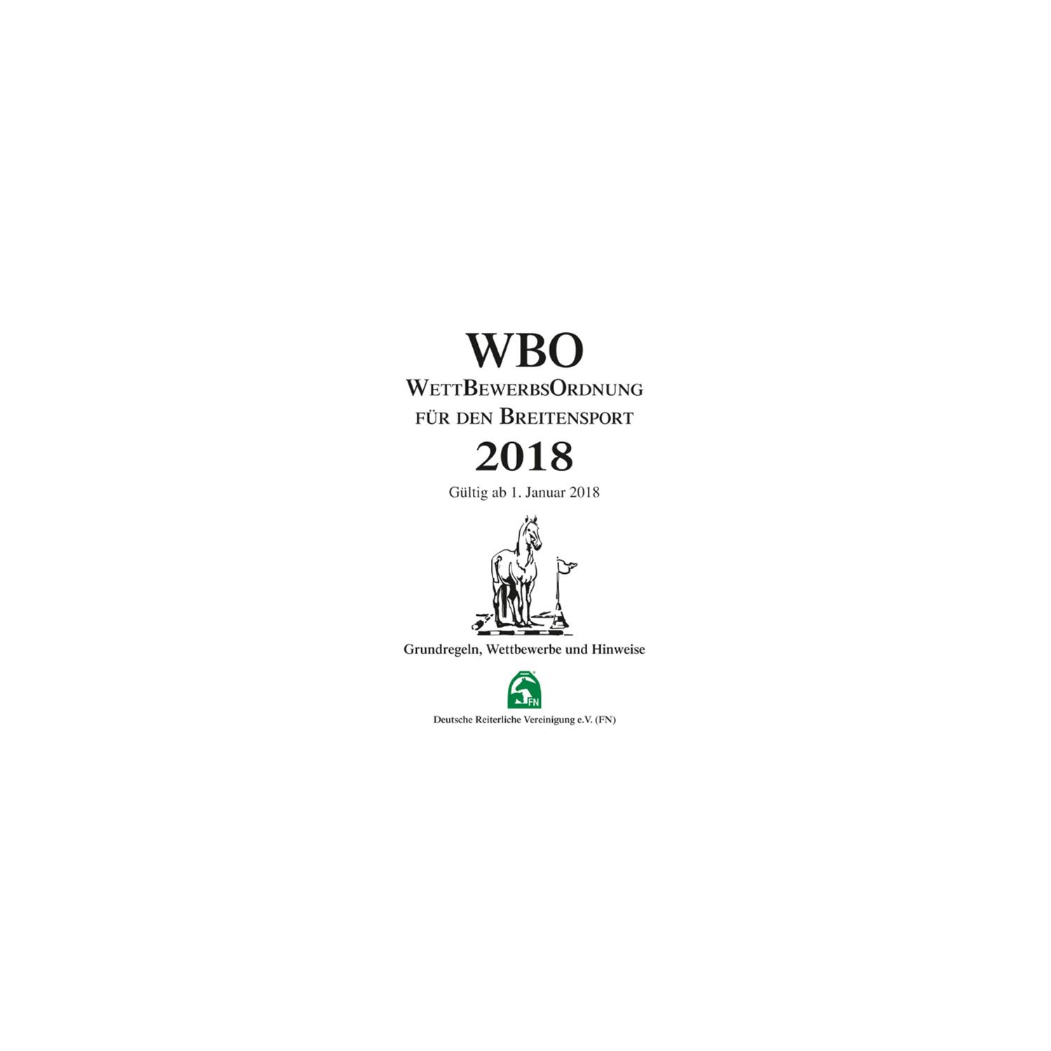 WBO Wettbewerbsordnung für den Breitensport 2018, FNverlag 