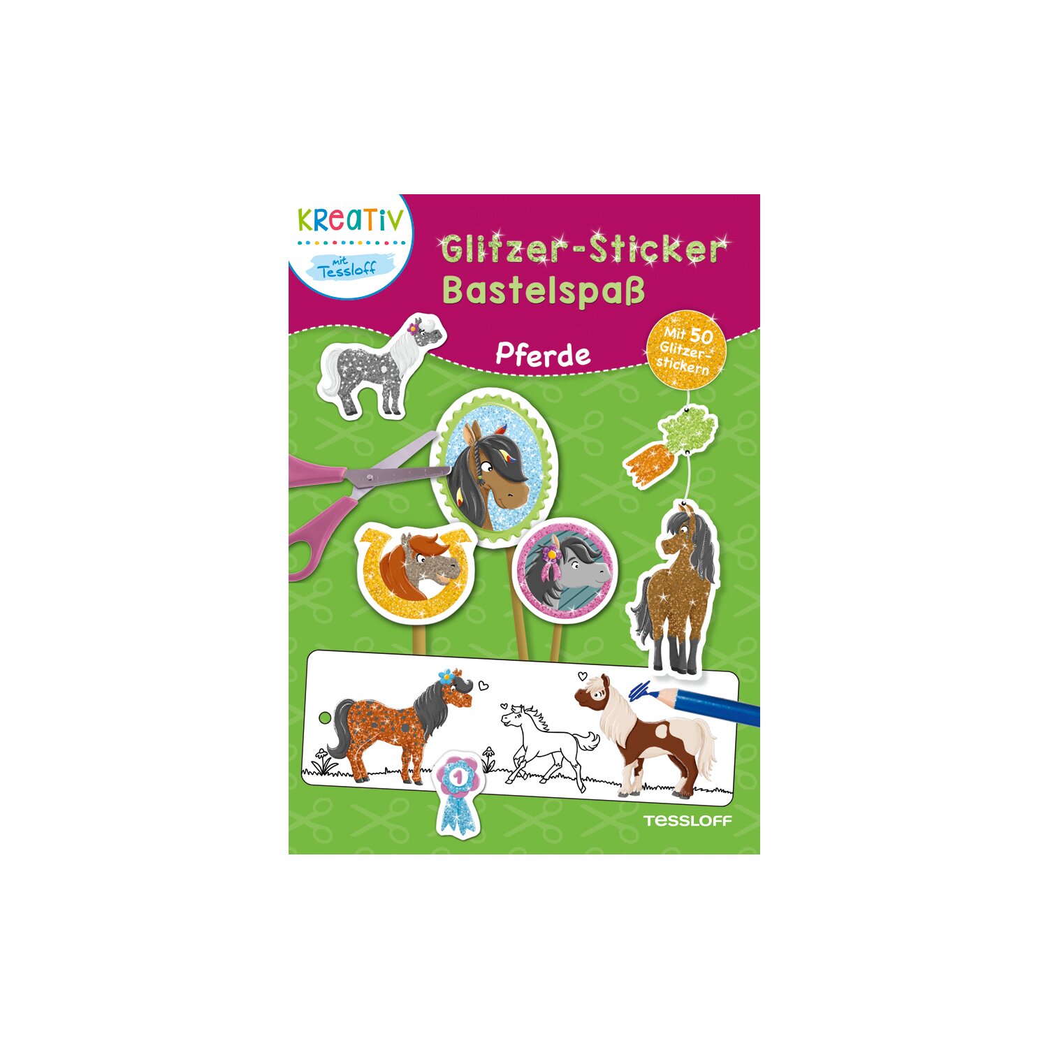 TESSLOFF Glitzer-Sticker Bastelspaß Pferde 