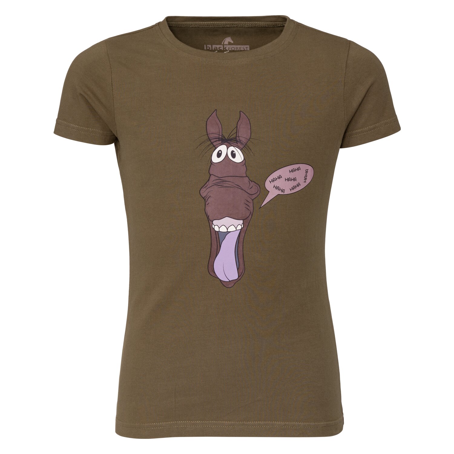 black forest T-Shirt mit Comic-Pferd 