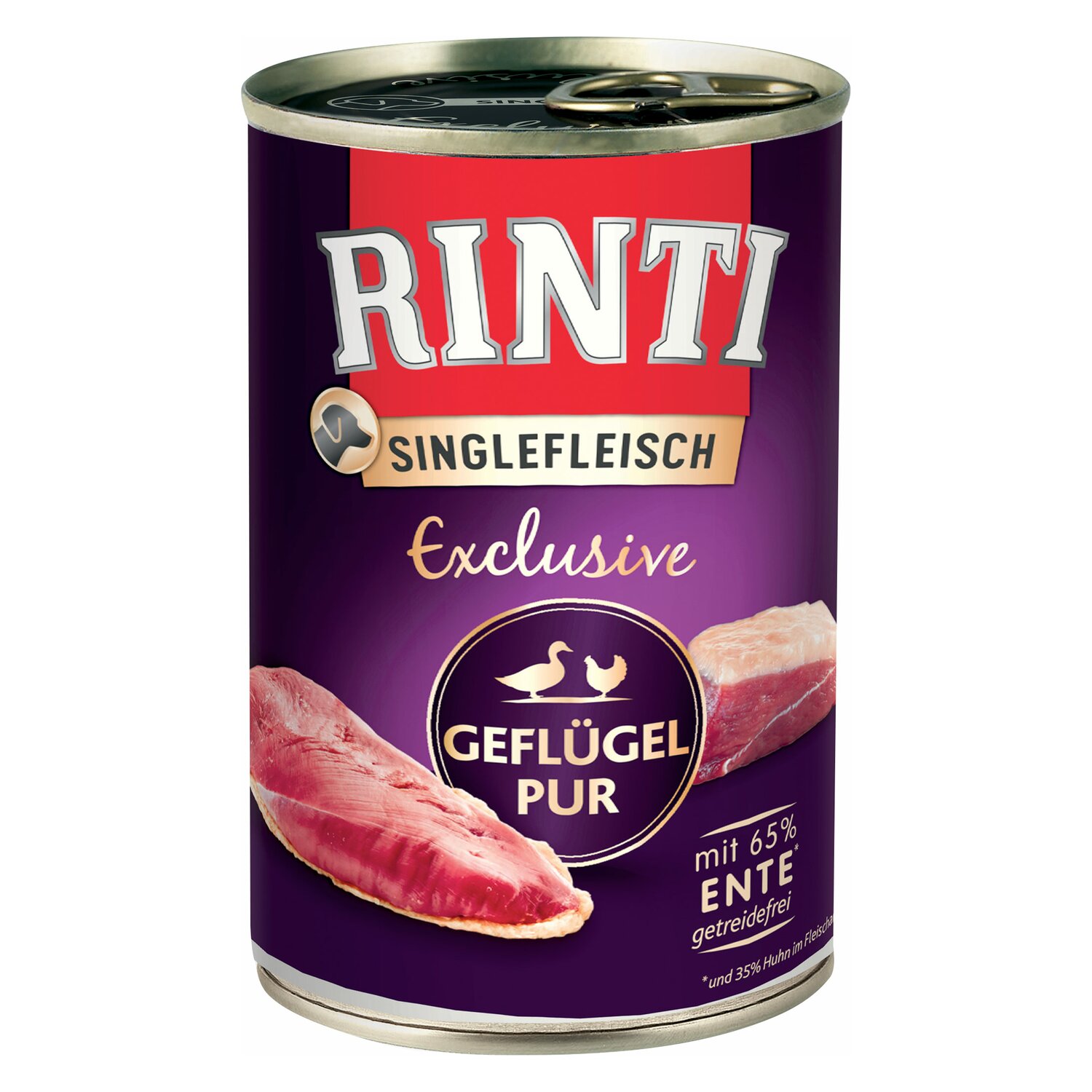 RINTI Nassfutter Singlefleisch Exclusive Pur 400g | Geflügel