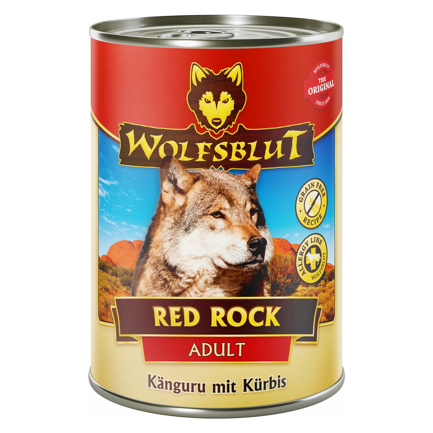 WOLFSBLUT Nassfutter Adult Red Rock 395g | Känguru