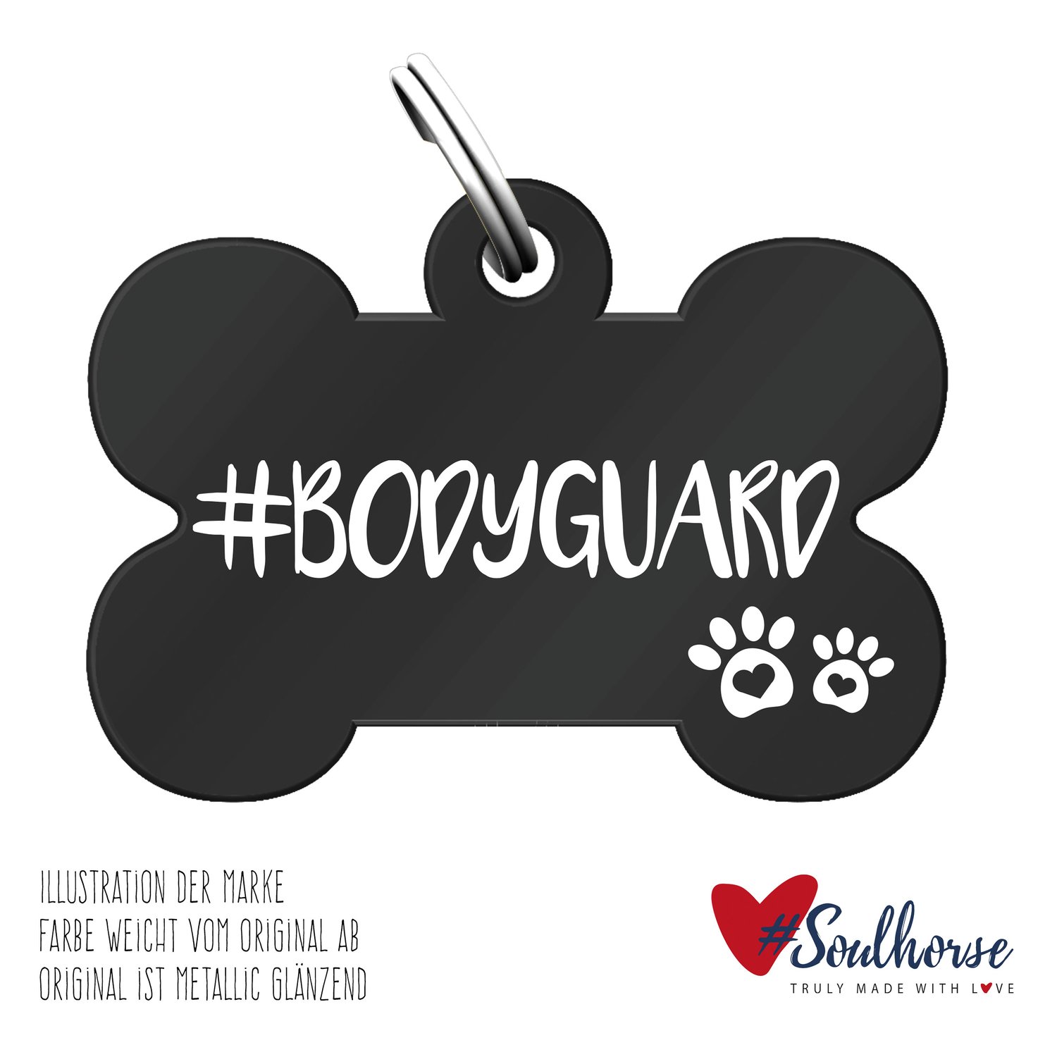 #Soulhorse Anhänger Hund schwarz | Bodyguard