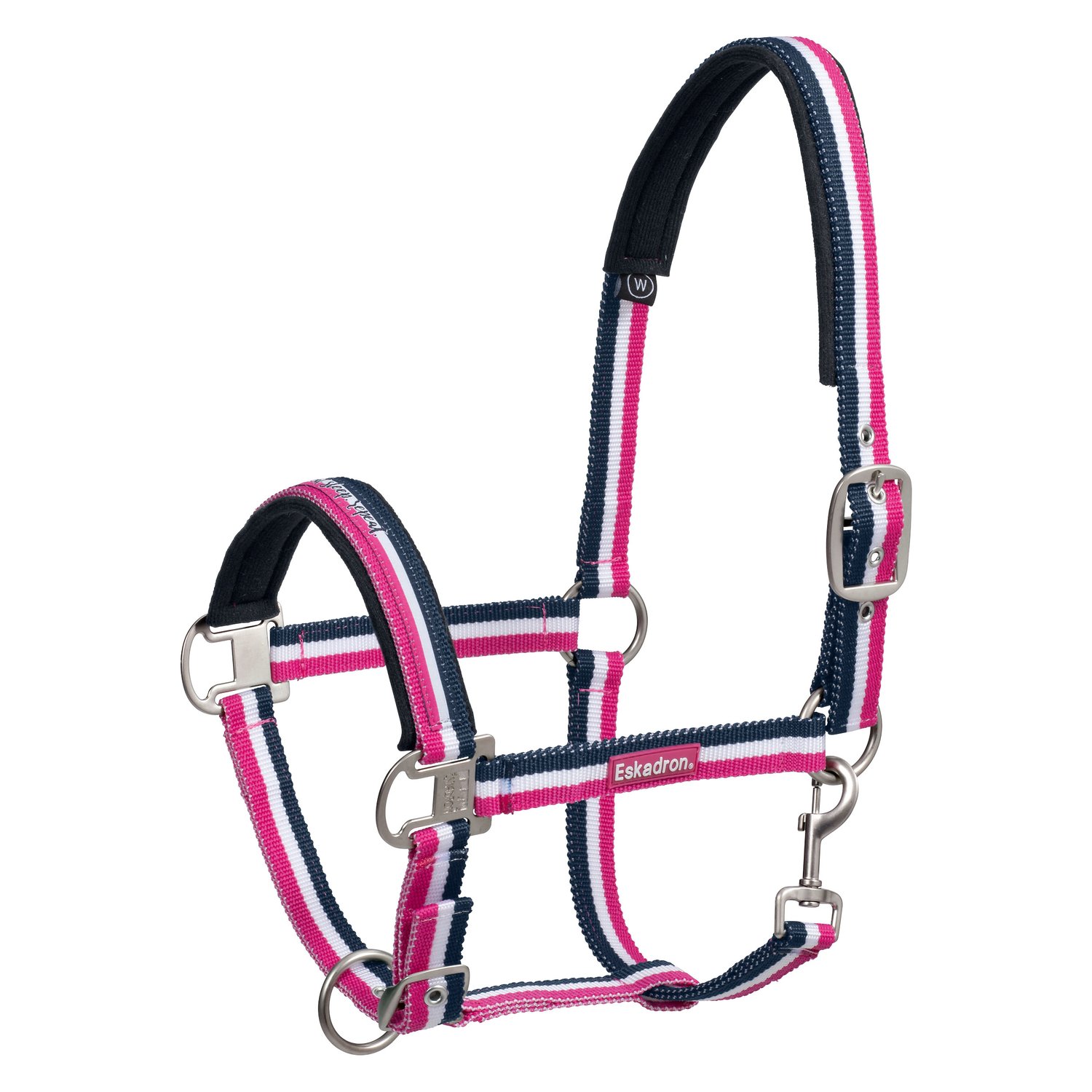 ESKADRON R.E.S.R. Halfter Dornschnalle pink/white/navy Pony Halfter