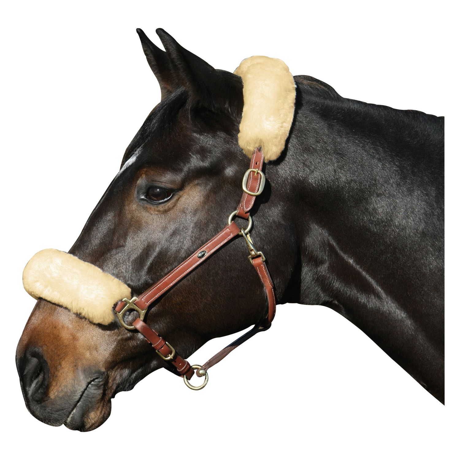Loesdau Echt-Lammfell-Nasen- oder Genickschutz für Ponys 