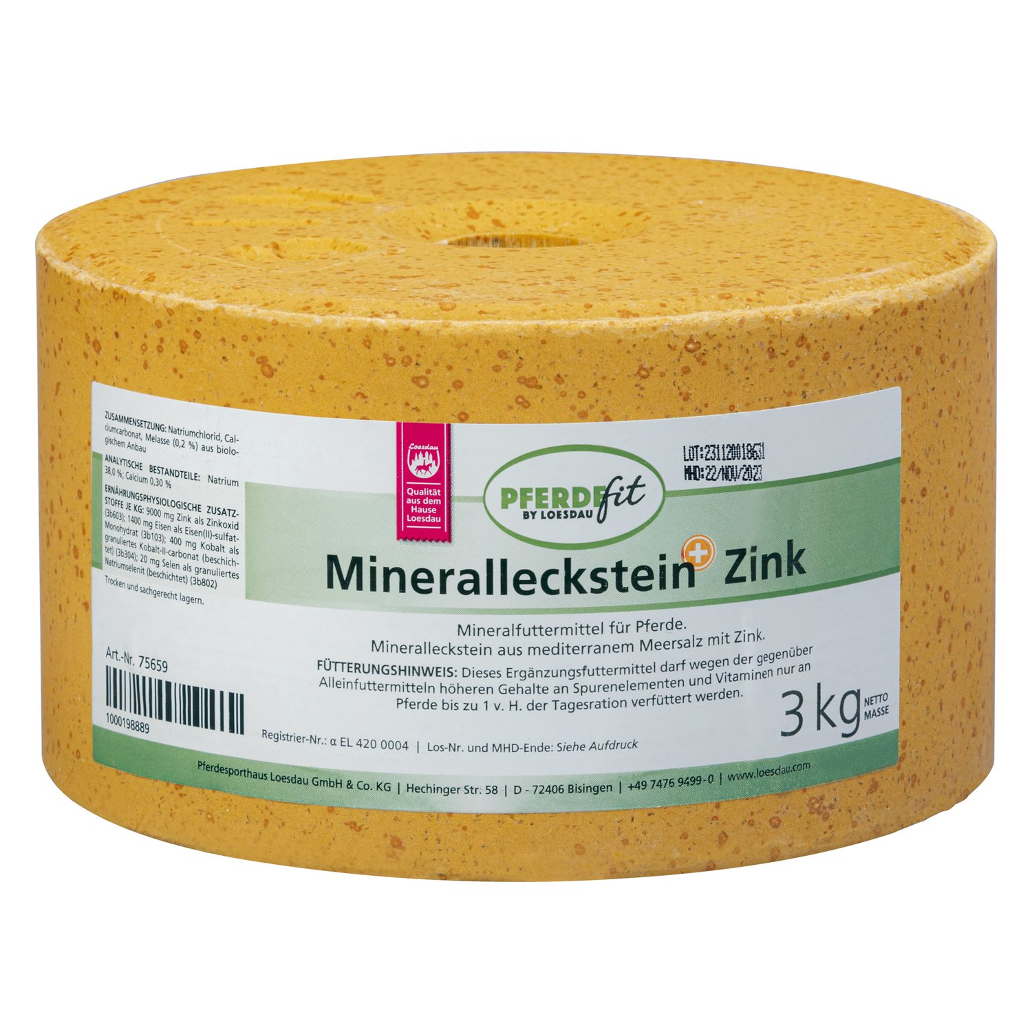 PFERDEfit by Loesdau Mineralleckstein Plus Zink 3 kg
