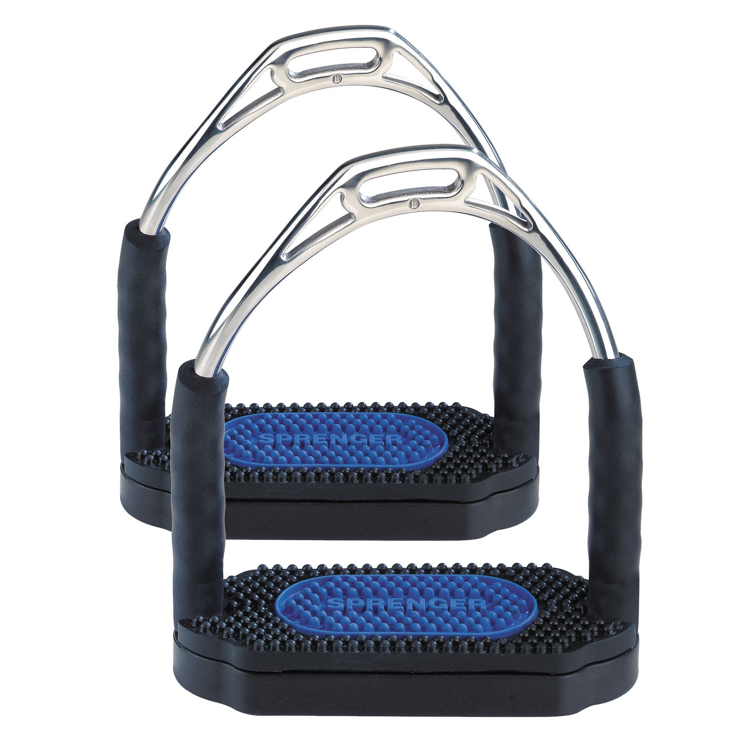 SPRENGER Gelenksteigbügel Bow Balance schwarz/blau | 12 cm