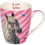 DIE SPIEGELBURG Porzellan-Tasse Pferdefreunde