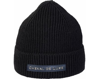 Cheval de Luxe Strickmütze mit Logopatch