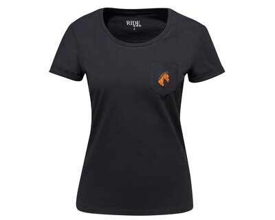RIDE now T-Shirt mit Pferdekopfstickerei