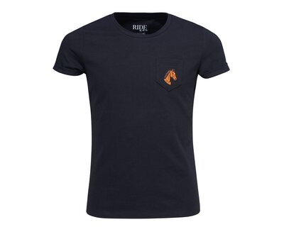 RIDE now T-Shirt mit Pferdekopfstickerei für Kinder