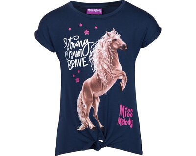 Miss Melody T-Shirt steigendes Pferd navy | 116 - Polo & T-Shirts - Loesdau  - Passion Pferdesport