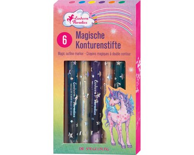 DIE SPIEGELBURG Magische Konturenstifte Einhorn-Paradies