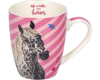 DIE SPIEGELBURG Porzellan-Tasse Pferdefreunde