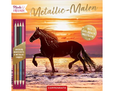 COPPENRATH Metallic-Malen mit Bicolor-Buntstifte Pferdefreunde