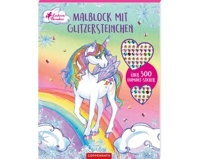 COPPENRATH Malblock mit Glitzersteinen Einhorn-Paradies