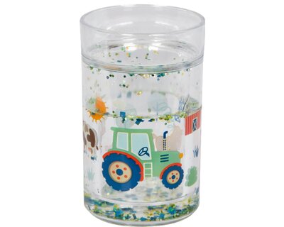 DIE SPIEGELBURG Glitzerbecher Traktor Kleine Freunde