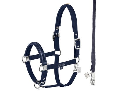 ESKADRON Classic Sports Halfter & Führ- und Anbindestrick-Set Jewel II