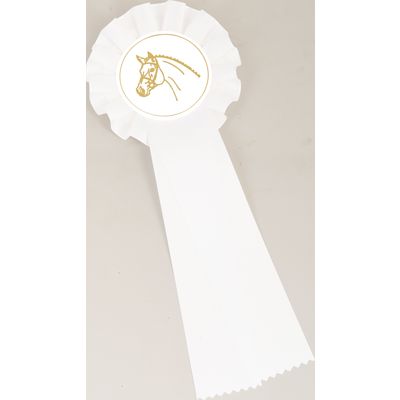 Turnierschleife Einfachrosette weiß