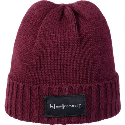 black forest kids Kindermütze mit Reflexpatch dark berry | Einheitsgröße