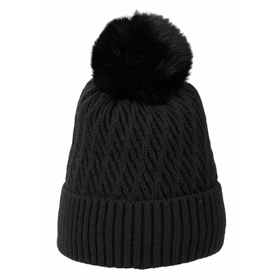 Cheval de Luxe Strickmütze mit abnehmbarem Bommel black | Einheitsgröße