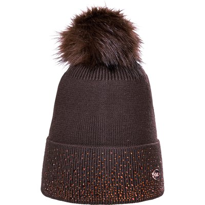 Cheval de Luxe Strickmütze mit abnehmbarem Bommel chocolate | Einheitsgröße