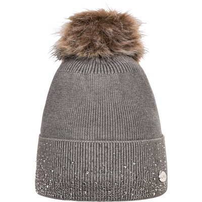 Cheval de Luxe Strickmütze mit abnehmbarem Bommel stone grey | Einheitsgröße