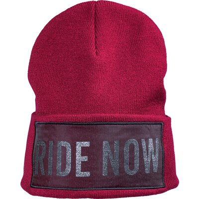 RIDE now Strickmütze mit Glitzerlogo berry | Einheitsgröße