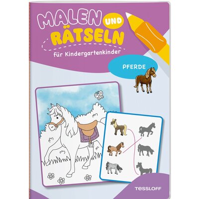 TESSLOFF Malen und Rätseln für Kindergartenkinder Pferde 