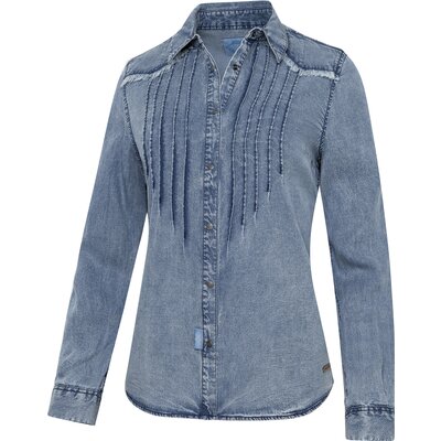 STARS & STRIPES Jeansbluse Blue blau | 3XL