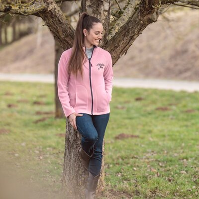 OKLAHOMA Jeans Fleecejacke pink nectar | XS