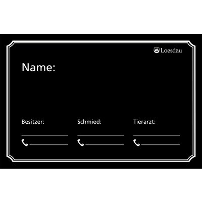Loesdau Stalltafel Ohne Abstammung schwarz | ca. 30 cm x 20 cm