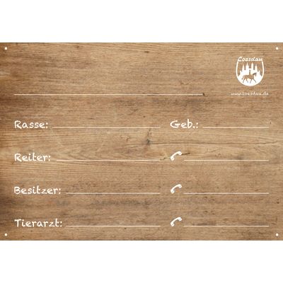 Loesdau Stalltafel aus Kunststoff 30 X 21 CM | HOLZ
