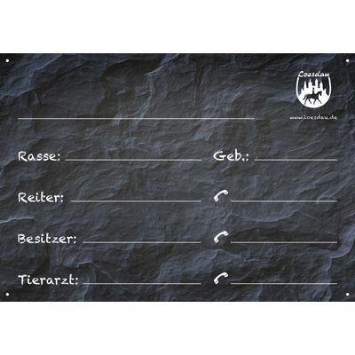 Loesdau Stalltafel aus Kunststoff 30 X 21 CM | schiefer